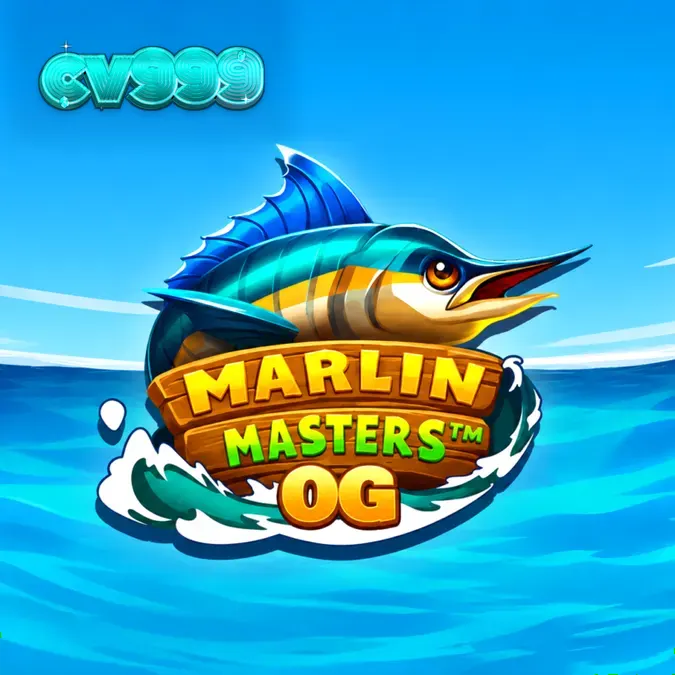 Marlin Masters OG স্লট গেমের ইন্টারফেস এবং মাছ ধরার থিমযুক্ত গ্রাফিক্স